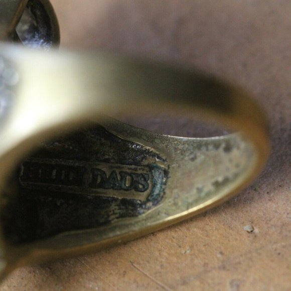 Heidi Daus Black Faux Pearl Clear Swarovski Crystal Ring Size 9 - Picture 5 of 6